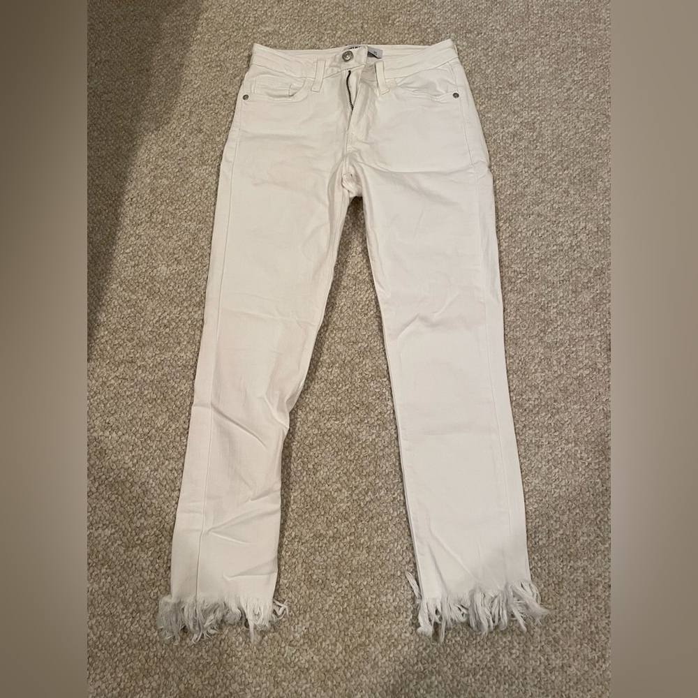 Just Black White Fringe Jeans - size 25